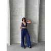 Crop pantolon keten takım s255012