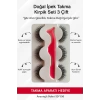 Doğal İpek Takma Kirpik 3 Çift + Kirpik Takma Aparatı 3d-32