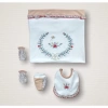 Erguvan Taç Nakışlı %100 Cotton Antibakteriyel Kız Bebek 10lu Zıbın Takımı Hastane Çıkışı