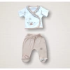 Erguvan Taç Nakışlı %100 Cotton Antibakteriyel Kız Bebek 10lu Zıbın Takımı Hastane Çıkışı