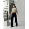 Fit comfort siyah salaş pantolon A6011