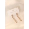 Gold Renk Çelik Zirkon Taş Detay Çelik Kadın Küpe