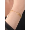 Gold Renk Renkli Zincir Model Renkli Kalp Figür Balık Detay Kadın Bileklik