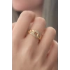 Gold Renk Zirkon Taşlı Kadın Yüzük