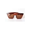 Kahverengi Şeffaf Çerçeveli Unisex Güneş Gözlüğü - Moda Gözlük