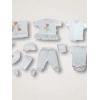 Kalpli Uçan Balon Nakışlı %100 Cotton Antibakteriyel 10lu Zıbın Takımı Hastane Çıkışı