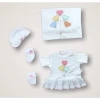 Kalpli Uçan Balon Nakışlı %100 Cotton Antibakteriyel 10lu Zıbın Takımı Hastane Çıkışı
