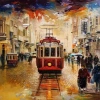 Kanvas Sayılarla Boyama Seti Kasnaklı-çerçeveli İstiklalde Kış