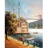 Kanvas Sayılarla Boyama Seti Kasnaklı-çerçeveli Ortaköyde Nostalji Sayılarla Boyama