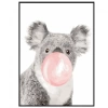 Kanvas Sayılarla Boyama Seti Kasnaklı-çerçeveli Pembe Sakız Ve Koala