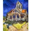 Kanvas Sayılarla Boyama Seti Kasnaklı-çerçeveli Van Gogh Auversdeki Kilise