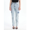 Kargo cep kar yıkama jeans pantolon