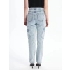 Kargo cep kar yıkama jeans pantolon