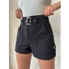 Kemer detaylı gabardin şort siyah s25289