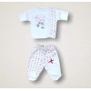 Kıvırcık Kuzu Nakışlı %100 Cotton Antibakteriyel 10lu Zıbın Takımı Hastane Çıkışı