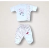 Kıvırcık Kuzu Nakışlı %100 Cotton Antibakteriyel 10lu Zıbın Takımı Hastane Çıkışı
