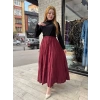 Kraş etek bordo