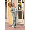 Kuş gözü triko takım Mint