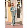 Kuş gözü triko takım Mint