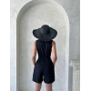 Kuşaklı şortlu tulum