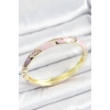 Mineli Pirinç Pembe Desenli Gold Renk Kadın Kelepçe