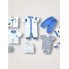 Minik Centilmen Ayı Nakışlı %100 Cotton Antibakteriyel 10lu Zıbın Takımı Hastane Çıkışı