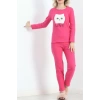 Nakışlı Fitilli Pijama Takımı Fuşya - 19219.1048.