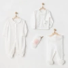 Nessiworld    AC24501 Petit Love Newborn Tüllü 4 Parça Set Ekru