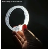 Nessiworld Beyaz-Gümüş Led Işıklı Baskı Yapılabilen Pilli Bileklik Bilezik 1,5 cm Genişlik