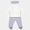 Nessiworld Bibaby Biorganic Love Floral 3 Parça Zıbın Seti 73346 Ekru Lila