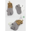Nessiworld Bistyle 2Li Sneakers Smile Penye Çorap BS20106 Gri Ekru