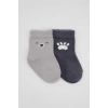 Nessiworld Bistyle Bear Penye Soket Çorap 2Li BS10116 Gri