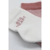 Nessiworld Bistyle Big Heart Penye Soket Çorap 2Li BS10117 Pudra