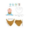 Nessiworld  Bistyle Müslin Fular Önlük 3Lü 60102 Taş Ekru Antrasit