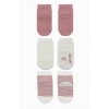 Nessiworld Bistyle Puanlı Kaymaz Penye Soket Çorap 3Lü BS10108 Pudra