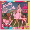 Nessiworld  Cindy Doll Pusetli ve Mama Sandalyeli Bebek 02456