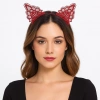 Nessiworld Dantelli Kırmızı Kedi Tacı - Vintage Tarz Dantel Kedi Kulak