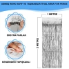 Nessiworld Gümüş Renk Ekstra Metalize Parlak Saçaklı Arka Fon Perde İthal A Kalite 1x2 Metre