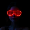 Nessiworld Kırmızı Led Işıklı Parti Gözlüğü - Neon Glow Şerit Gözlük 3 Modlu
