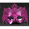 Nessiworld Metalik Fuşya Pembe Renk Masquerade Kelebek Simli Parti Maskesi 23x14 cm