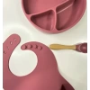 Nessiworld OiOi Blw II Silikon Beslenme Seti 3Lü (Tabaklı) Velvet Rose