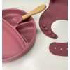 Nessiworld OiOi Blw II Silikon Beslenme Seti 3Lü (Tabaklı) Velvet Rose