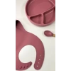 Nessiworld OiOi Blw II Silikon Beslenme Seti 3Lü (Tabaklı) Velvet Rose