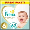 Nessiworld  Prima Premium Care Bebek Bezi Fırsat Paketi 6 Beden 62 Adet
