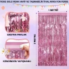 Nessiworld Rose Gold Renk Ekstra Metalize Parlak Saçaklı Arka Fon Perde İthal A Kalite 1x2 Metre