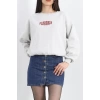 Ön Arka Baskılı Oversize Sweat Gri - 21503.200.