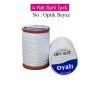 Oyalı 4 Kat Suni İpek İplik İğne Oyası Boncuk İpi Tığ Oyası No:Optik Beyaz