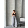 Pileli keten pantolon s255046