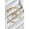 Pirinç Deniz Yıldızı Model Gold Renk Bileklik Yüzük Set