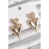 Pirinç Gold Renk Sallantı Kalp Model Kadın Küpe